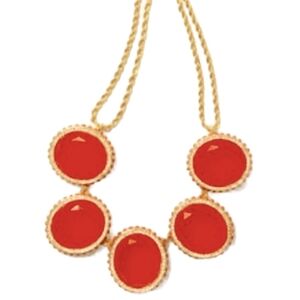 Banana Republic bold gem necklace in coral and gold